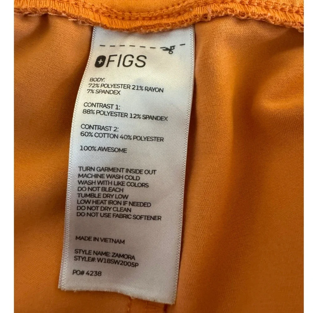 FIGS Zamora Jogger Scrub Pants Womens‎ XXL Petite Orange Technical W18SW2005P
